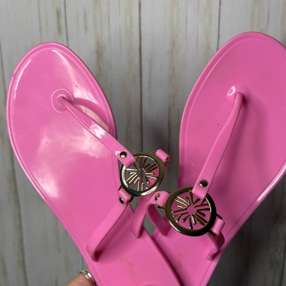 Lilly Pulitzer Pink Sandals with Gold Accents size 10 - Picture 6 of 6